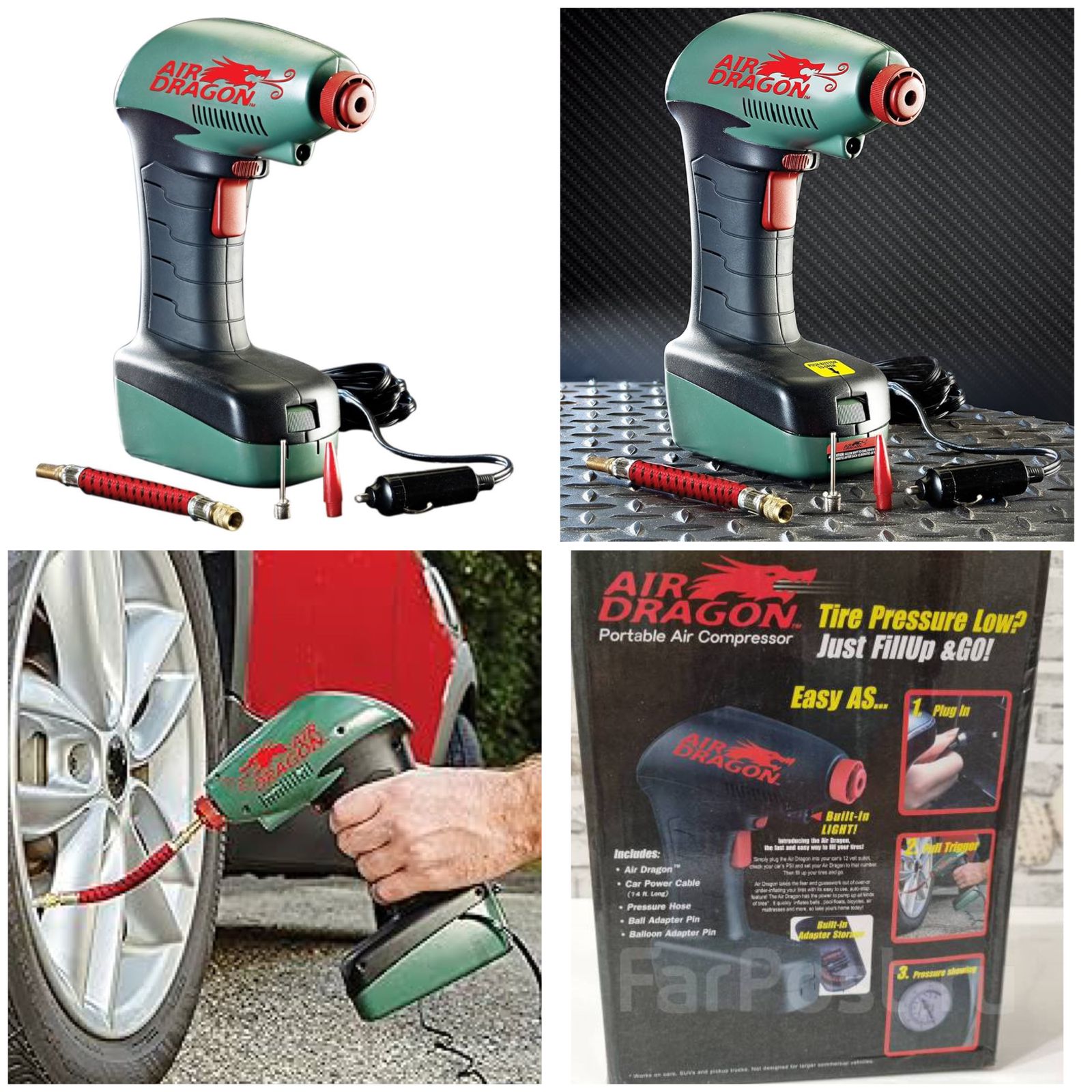 Portable Mini Air Compressor Auto Pump Car Sport Tyre Tire Inflator